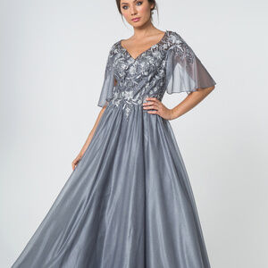 NEW V-Neck Floral Long Prom Dress GSGL2830 Plus Size